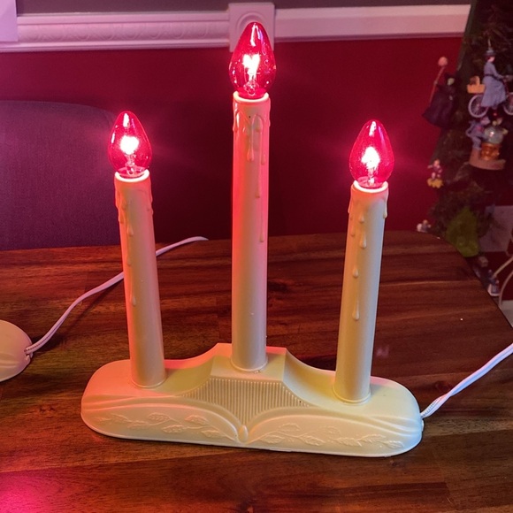Vintage Holiday 3 Light Electric Candolier,  (set of two) - Picture 9 of 12